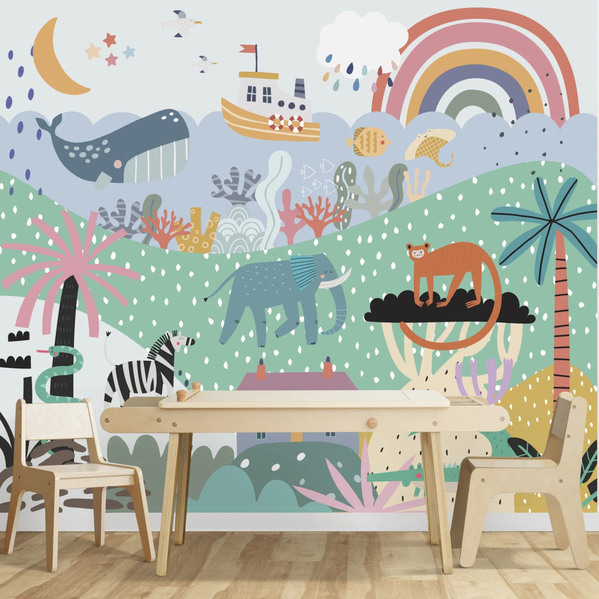 MUNKS & ME-Papier Peint Chambre Enfant Pays Des Merveilles