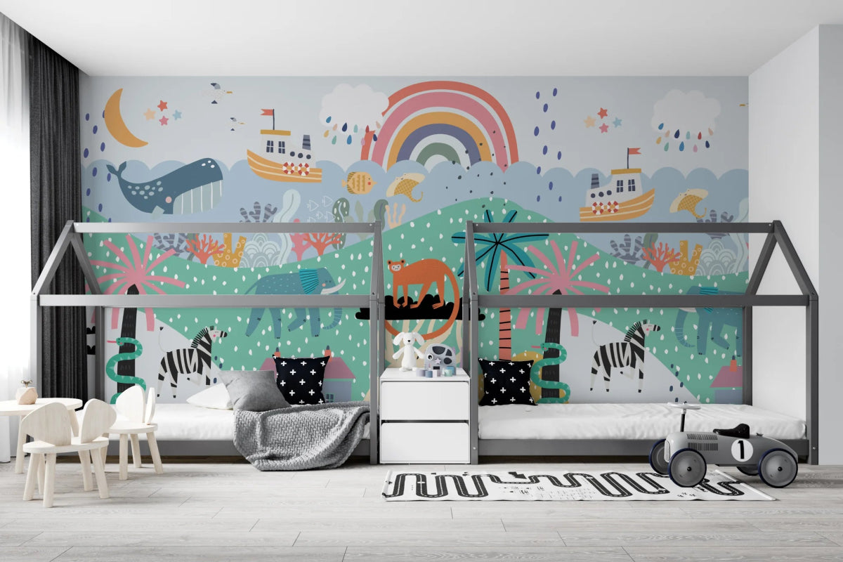 MUNKS & ME-Papier Peint Chambre Enfant Pays Des Merveilles