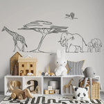 MUNKS & ME-Papier Peint Chambre Enfant Safari À Pied