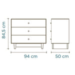 OEUF NYC-Commode Merlin 3 Tiroirs Rhea - Bouleau