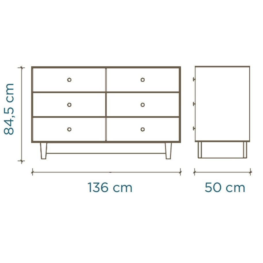 OEUF NYC-Commode Merlin 6 Tiroirs Rhea - Bouleau