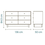 OEUF NYC-Commode Merlin 6 Tiroirs Rhea - Bouleau