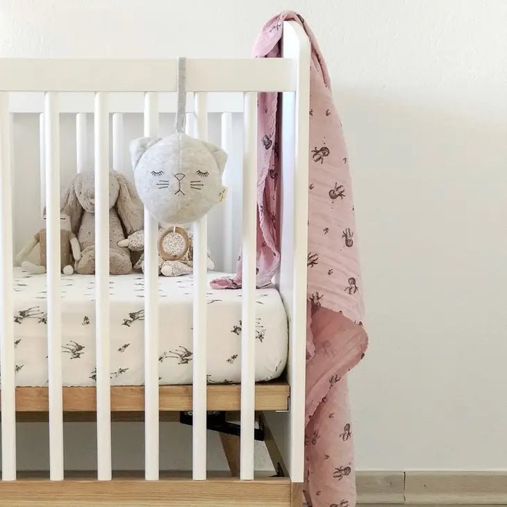 ROSE IN APRIL-Drap Housse Olivia Faon Ecru 60 x 120 cm