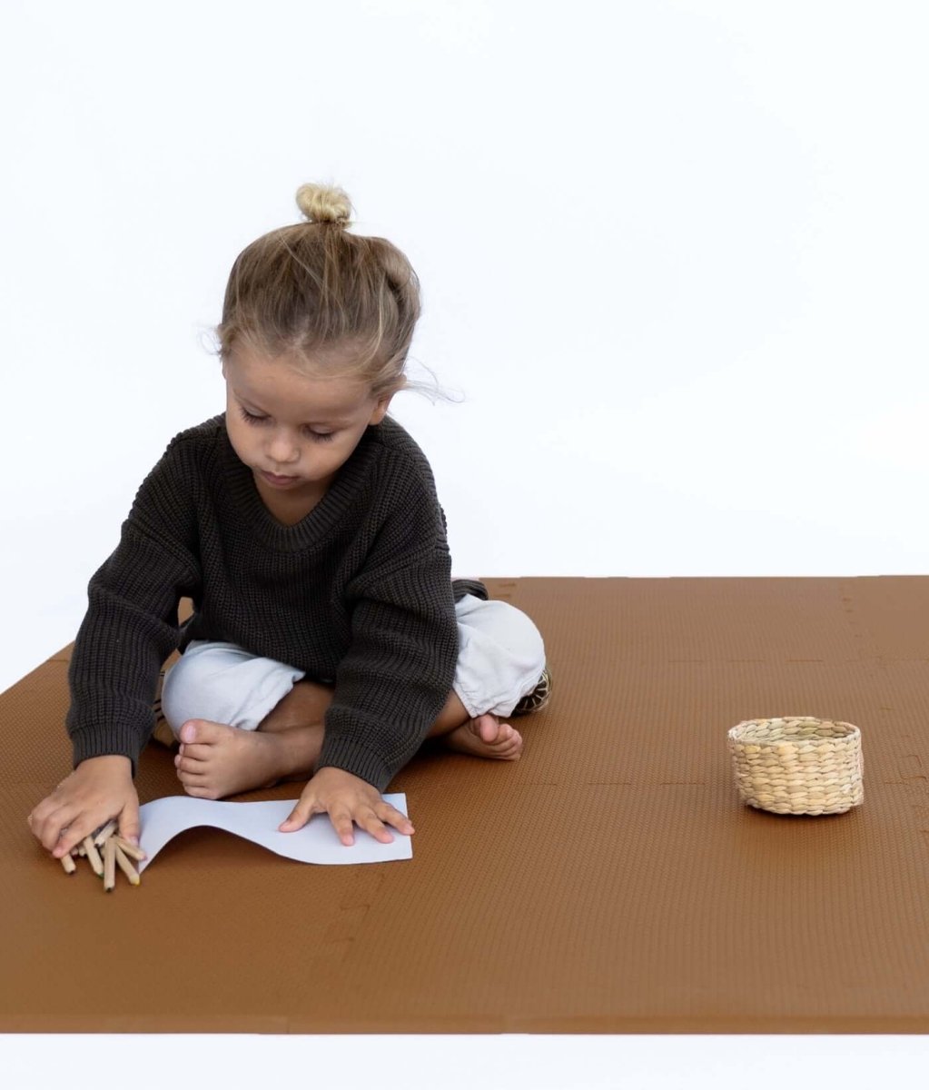 TODDLEKIND-Tapis de Jeu Bébé Puzzle Classique - Camel