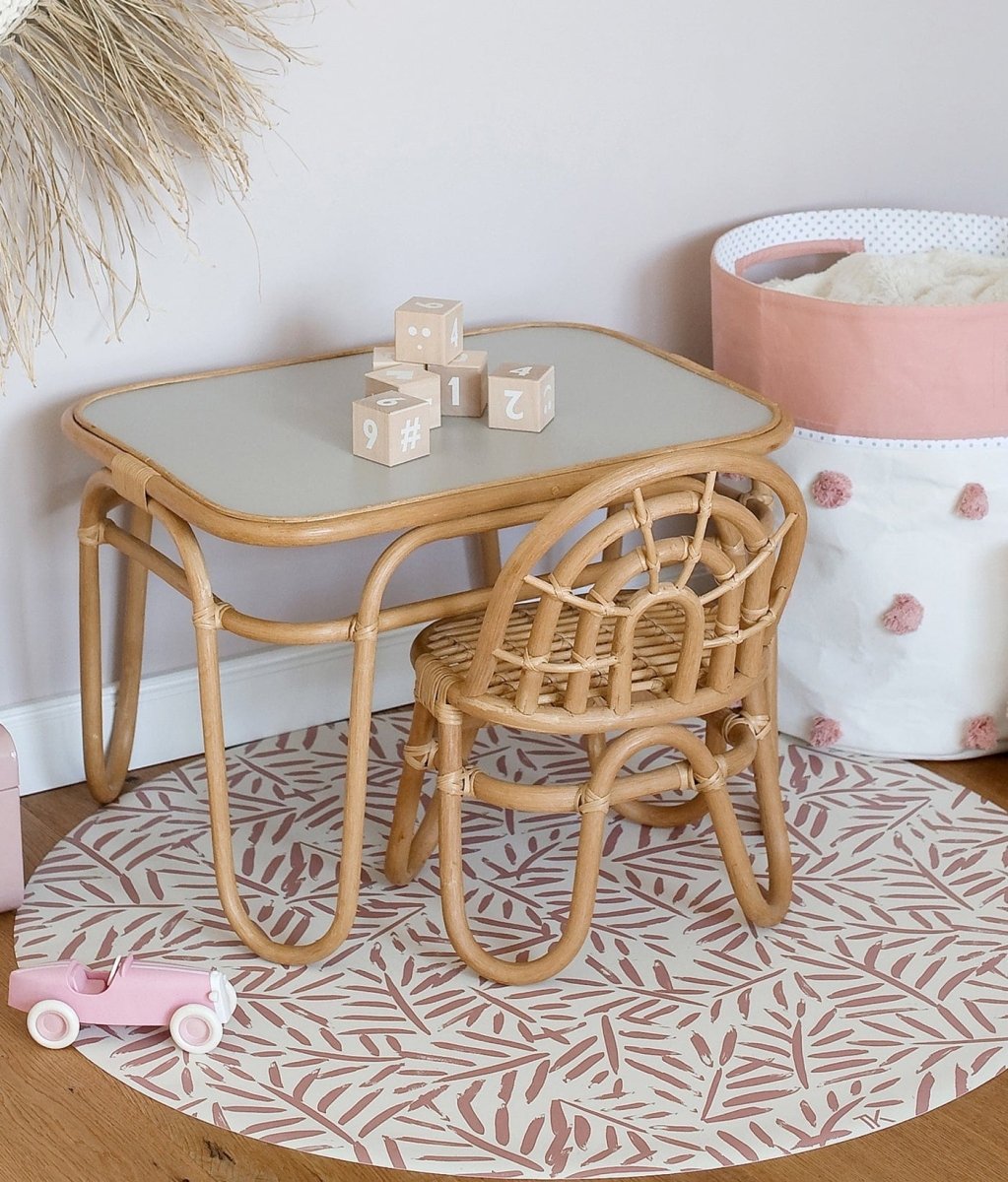 TODDLEKIND-Tapis Protège Sol Rond SPLAT MAT | Ocean Leaves - Sea Shell