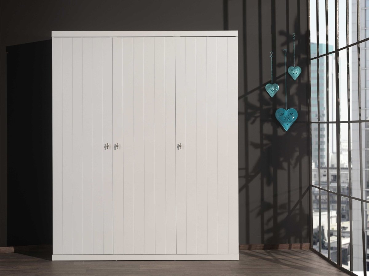 VIPACK-Armoire Robin à 3 Portes Blanc