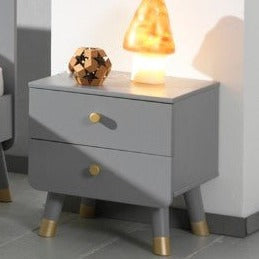 VIPACK-Lit Billy Gris & Table de Chevet - Gris
