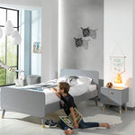 VIPACK-Lit Billy Gris & Table de Chevet - Gris