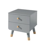 VIPACK-Lit Billy Gris & Table de Chevet - Gris