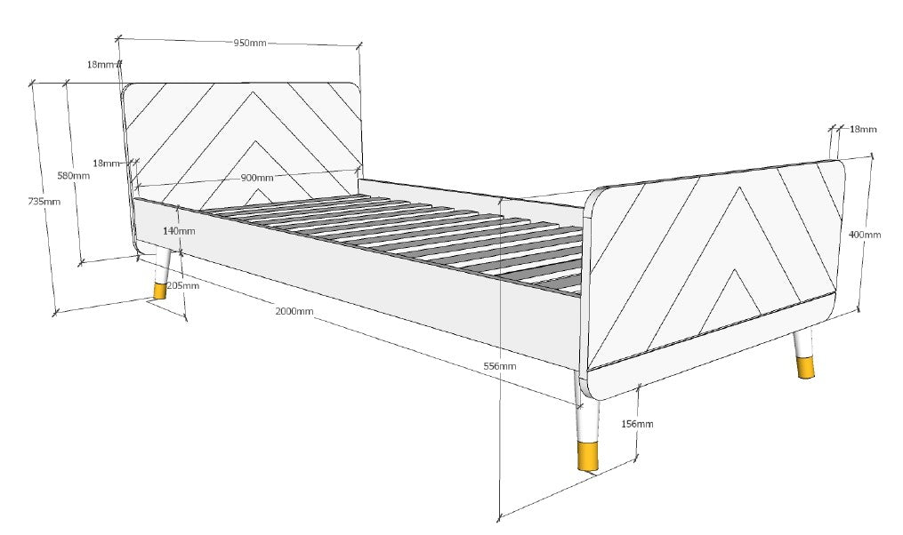 VIPACK-Lit Billy Gris & Table de Chevet - Gris