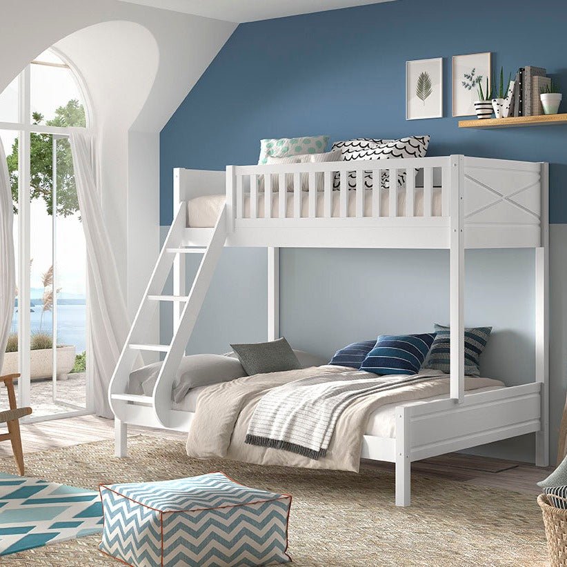 VIPACK-Lit De Famille SCOTT 140 X 200 cm + 90 X 200 cm Blanc