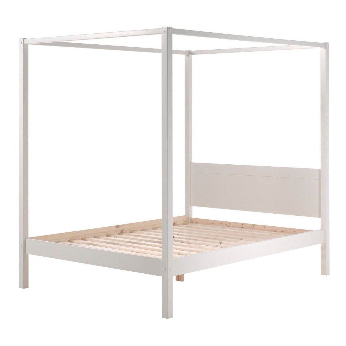 VIPACK-PINO Lit À Baldaquin 140 x 200 cm Blanc