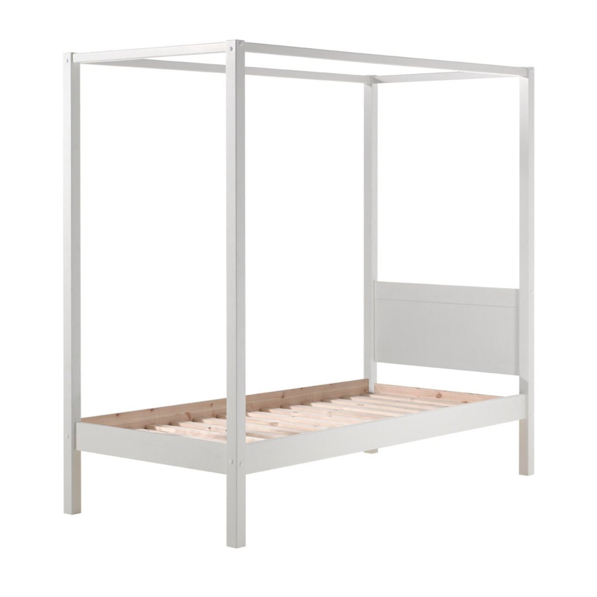 VIPACK-Lit à Baldaquin PINO 90x200cm Blanc