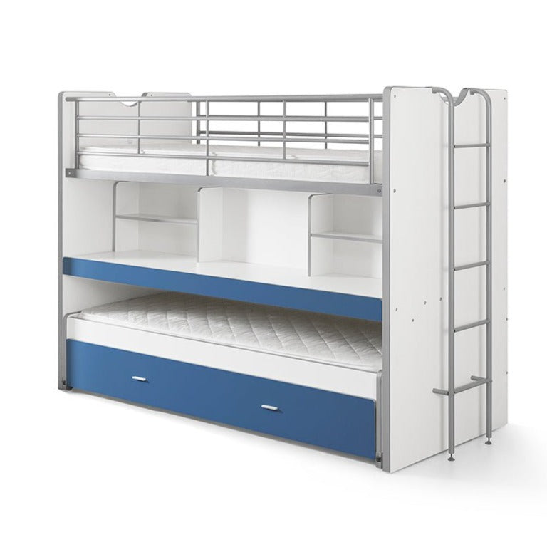 VIPACK-Lit Superposé BONNY 90 X 200 Cm Bleu