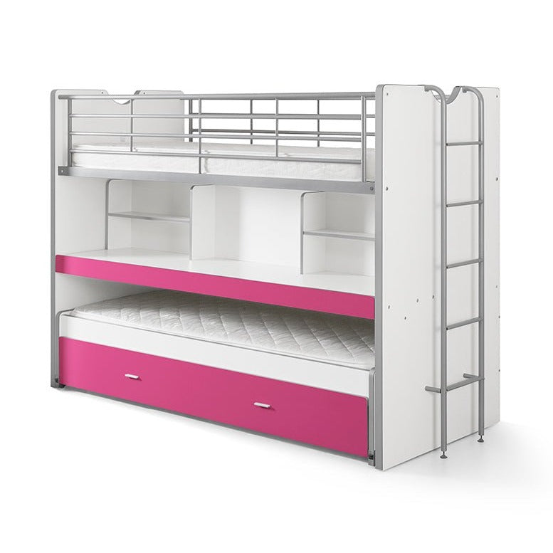 VIPACK-Lit Superposé (80) 90x200 cm BONNY FUCHSIA