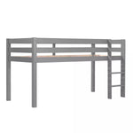 VIPACK-Lit Mi-Hauteur (H 115cm) PINO Avec Échelle 90 X 200 cm Gris