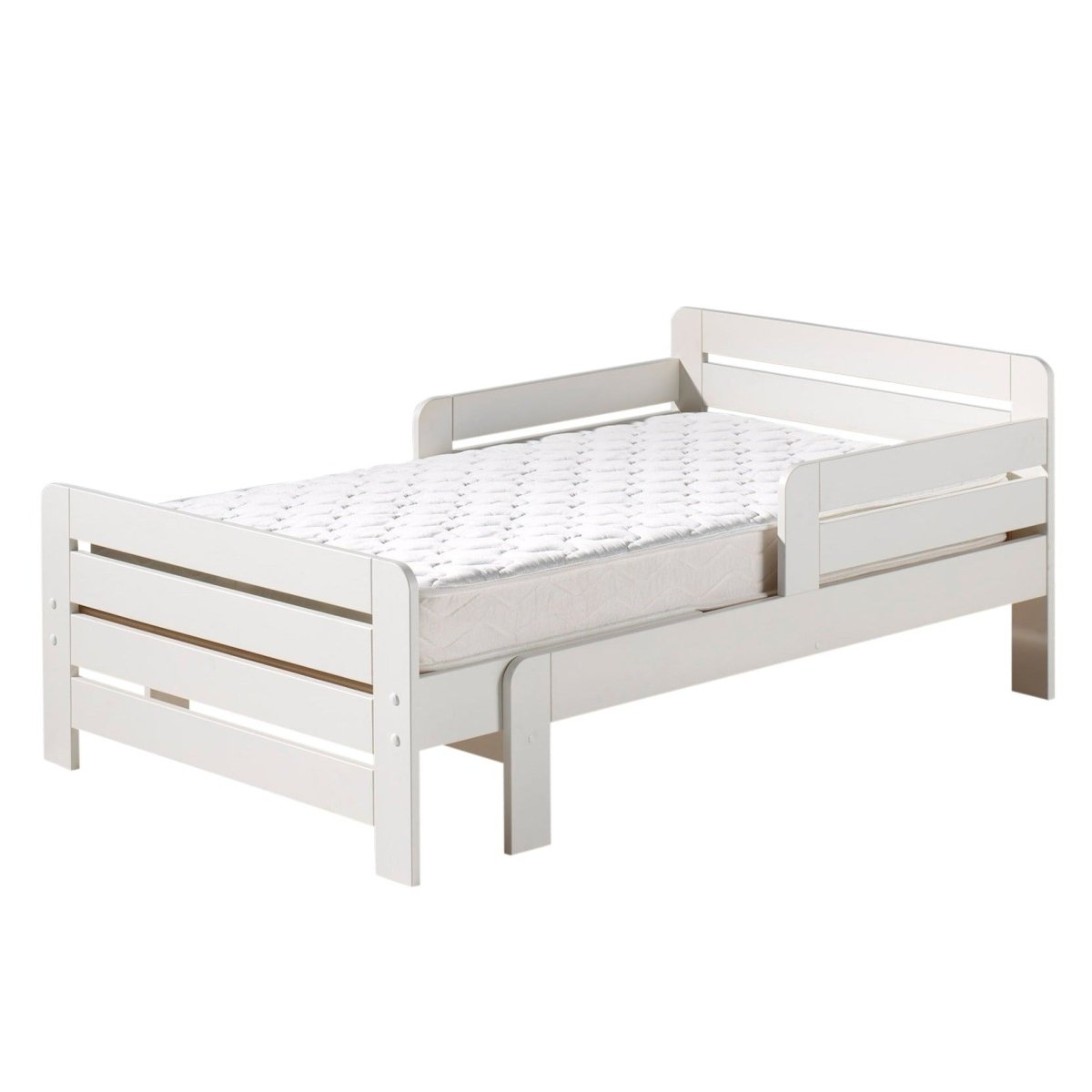 VIPACK-Lit évolutif Jumper Avec Matelas Extensible (160 + 40 cm) - Blanc