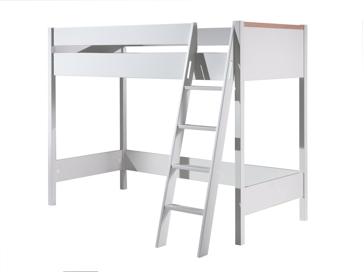 VIPACK-Lit Mezzanine LONDON Blanc 90 X 200 Cm