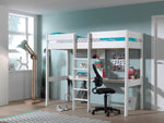 VIPACK-Lit Mezzanine PINO Sans Fauteuil 90 x 200 cm Blanc