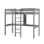 VIPACK-Lit Mezzanine PINO Sans Fauteuil 90 X 200 cm Gris