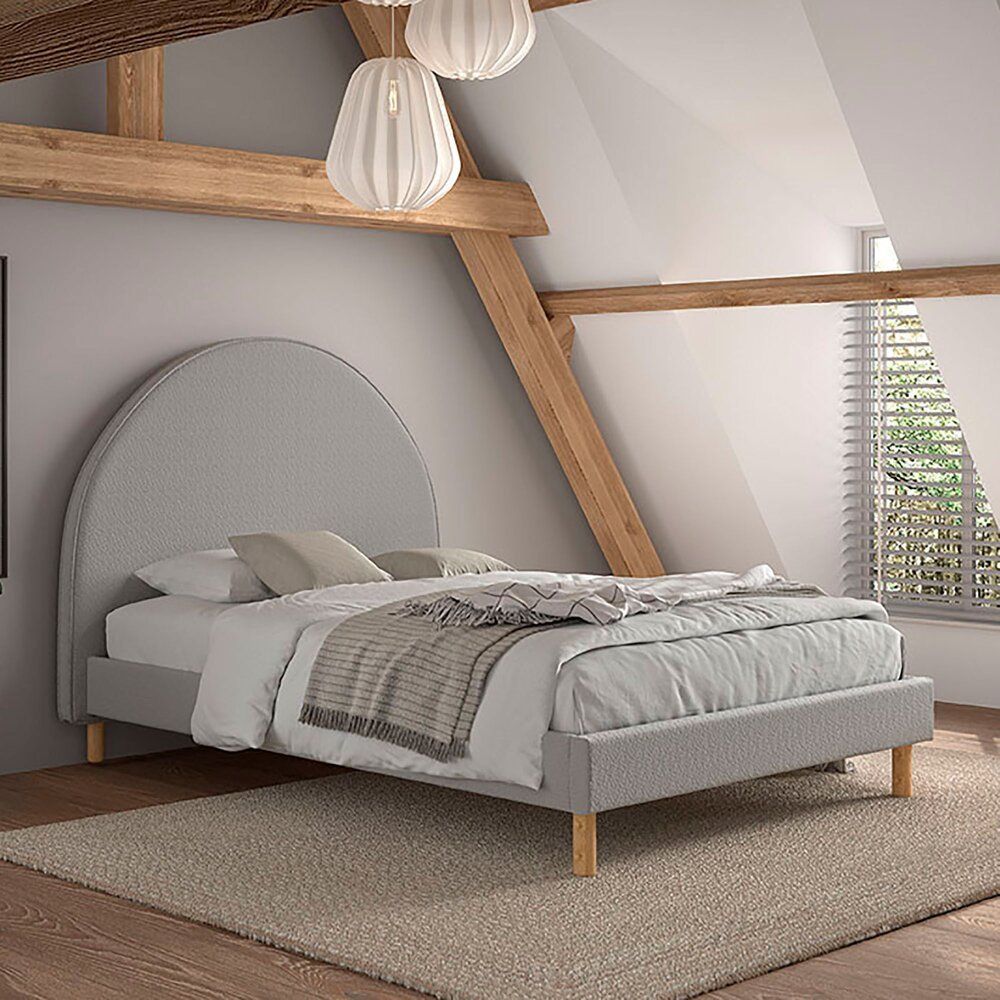 VIPACK-Lit Lune 140 X 200 Cm Gris Boucle