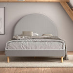 VIPACK-Lit Lune 140 X 200 Cm Gris Boucle