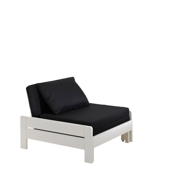 VIPACK-Lit Mezzanine PINO Avec Fauteuil 90 X 200 cm Gris