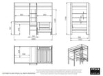 VIPACK-Lit Mezzanine PINO Avec Fauteuil 90 X 200 cm Gris