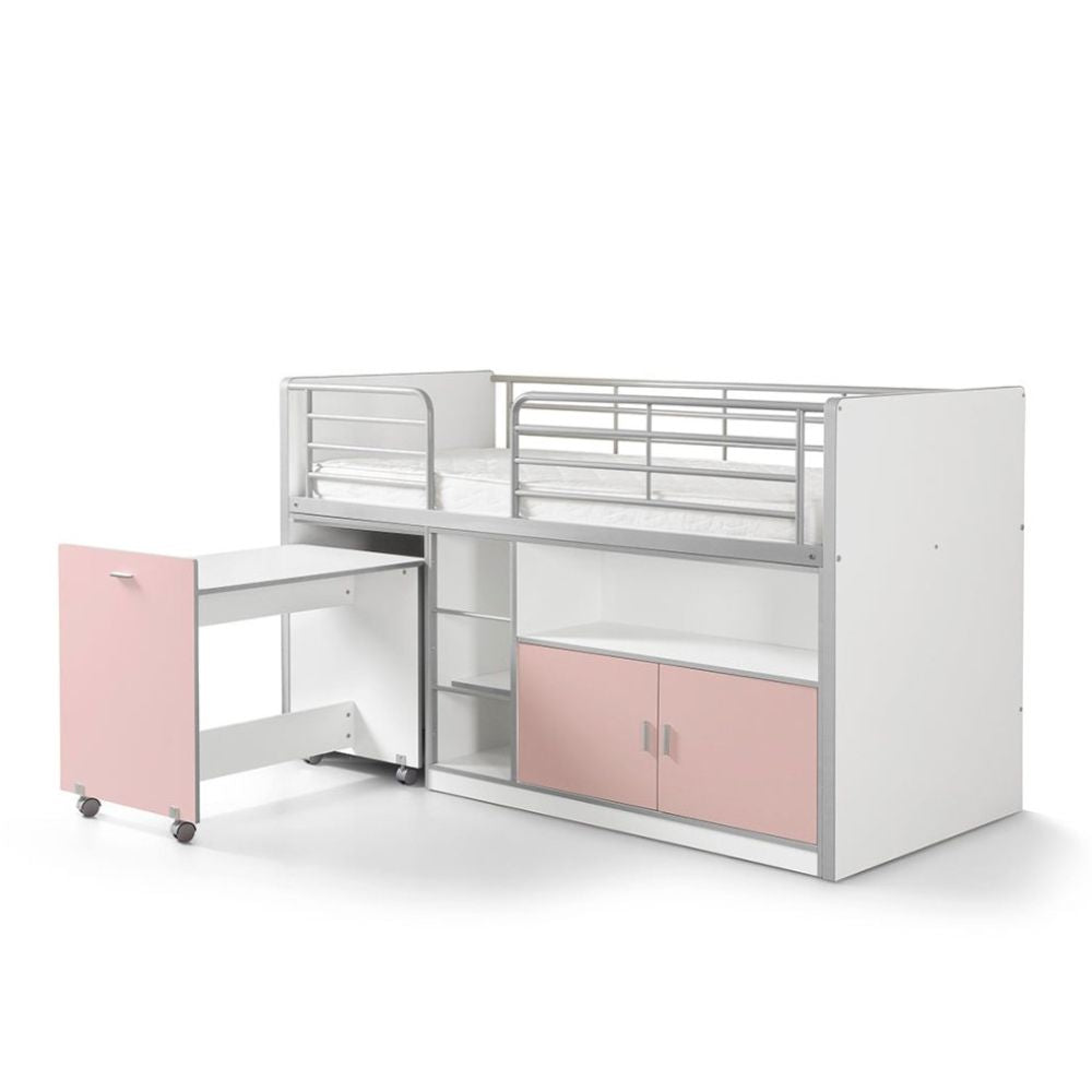 VIPACK-Lit Mi-Hauteur (91) 90x200cm BONNY Rose Claire
