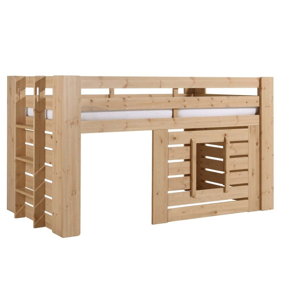 VIPACK-Lit OLIVER Mi-Hauteur - Finition Chêne 90 X 200 Cm