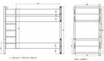 VIPACK-Lit Superposé LARA 90 X 200 Cm Blanc