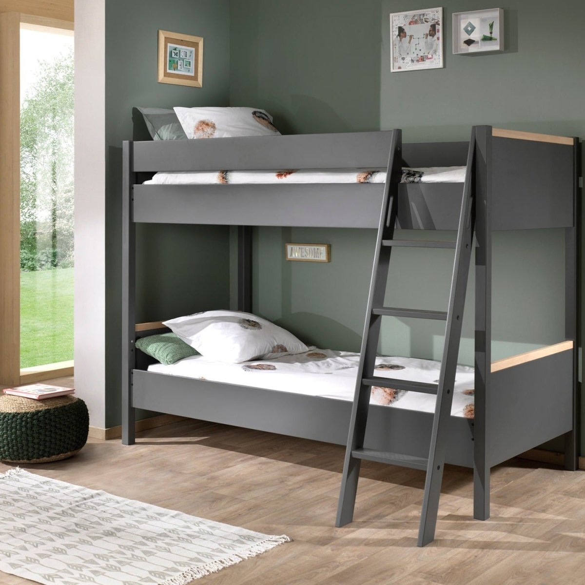 VIPACK-Lit Superposé London Anthracite 90 X 200 Cm