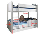 VIPACK-Lit Superposé ROBIN Blanc 90 X 200 Cm