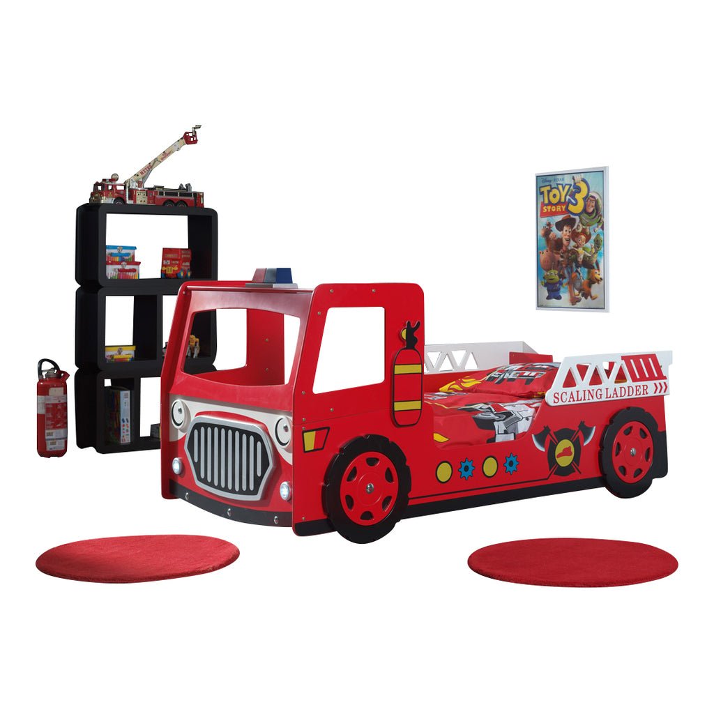 VIPACK-Lit Pompier 90 X 200 Cm Rouge