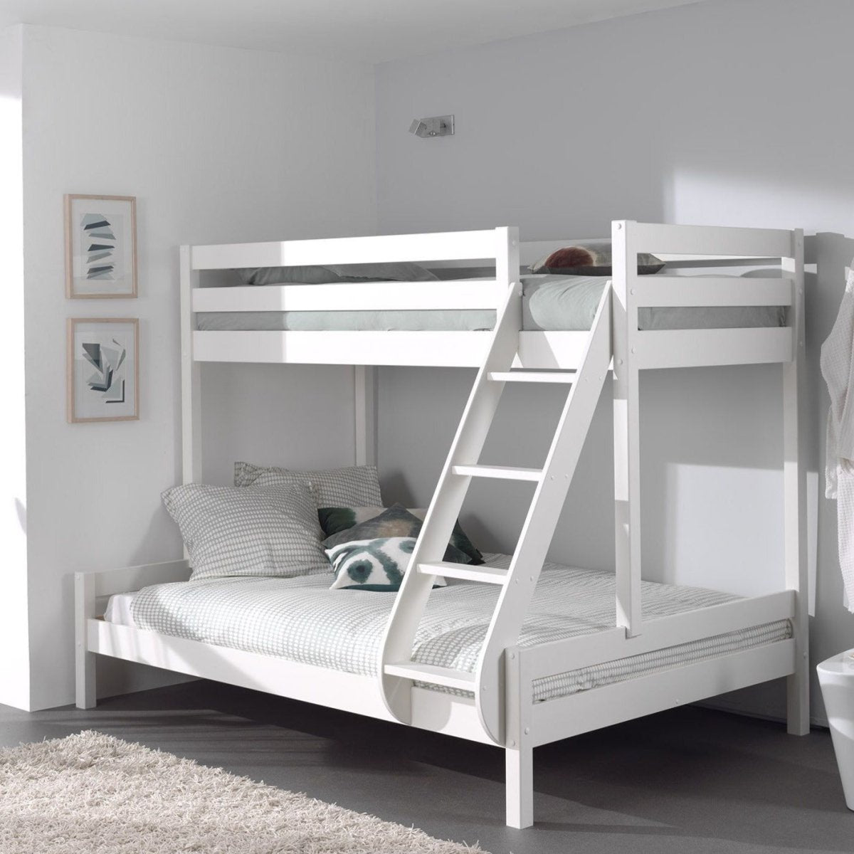 VIPACK-Lit De Famille PINO 140 x 200 cm + 90 x 200 cm Blanc