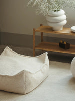WIGIWAMA-Pouf Carré Blanc Crème