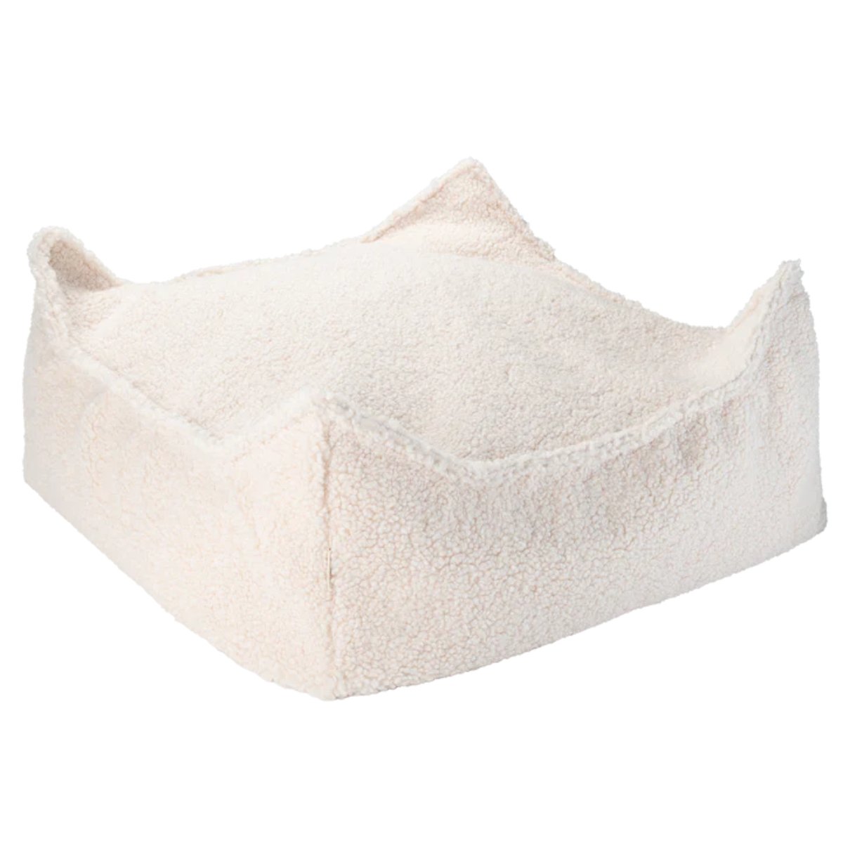 WIGIWAMA-Pouf Carré Blanc Crème