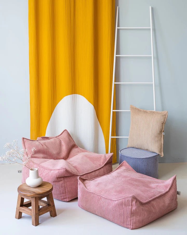 WIGIWAMA-Pouf Carré Mousse Rose